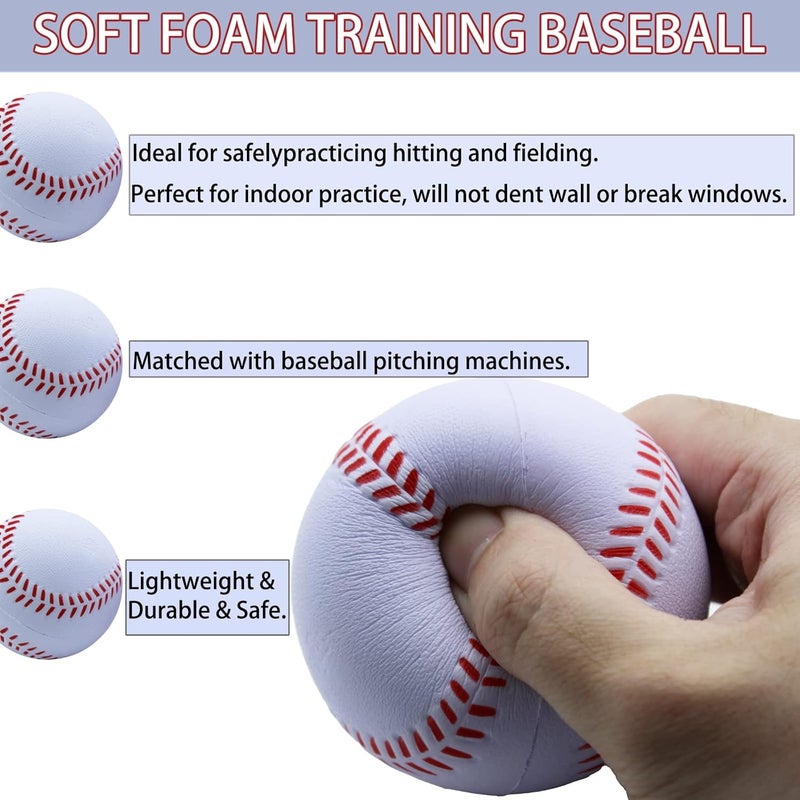 Magicorange Baseball, Foam Baseballs 12 Ball Pack Practice Training Baseballs Unmarked Baseball Soft Toss, Batting, Fielding, Hitting, Pitching - Image 3